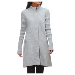 Barbour Kilchurch Knit Cardigan Jacket Zip Longline Gray Wool Blend Womens 6
